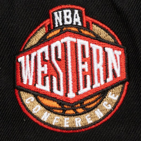 Golden State Warriors Mitchell & Ness x Just Don Black I Love This Team Snakeskin Strapback Hat