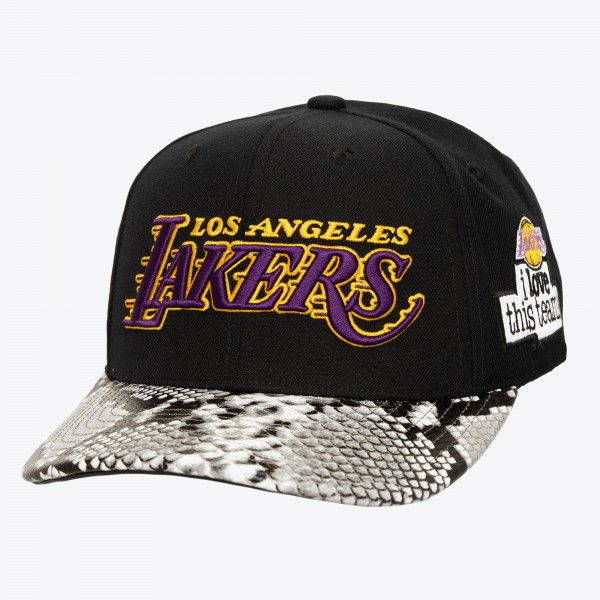 Бейсболка Los Angeles Lakers Mitchell & Ness x Just Don Black I Love This Team Snakeskin