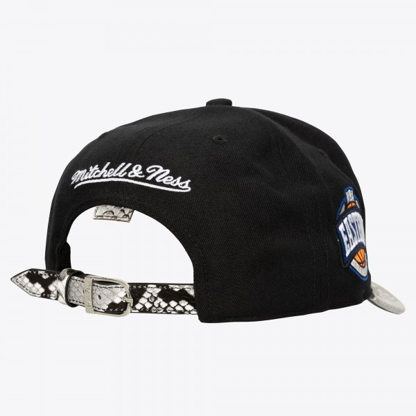 Boston Celtics Mitchell & Ness x Just Don Black I Love This Team Snakeskin Strapback Hat