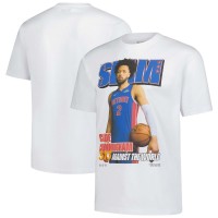 Unisex Detroit Pistons Cade Cunningham SLAM White April/May 2025 Cover Graphic T-Shirt