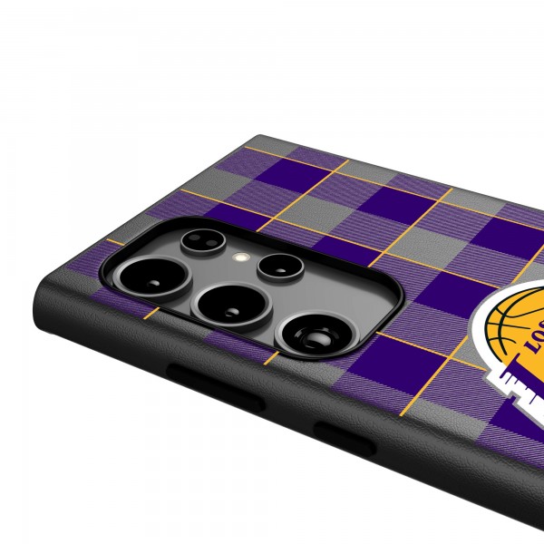Los Angeles Lakers Keyscaper Plaid Galaxy Magnetic Bump Case