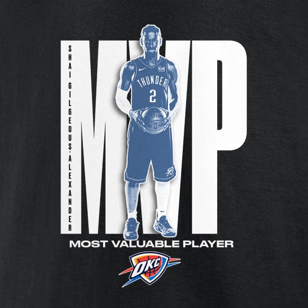 Футболка Oklahoma City Thunder Shai Gilgeous-Alexander Black 2025 NBA MVP