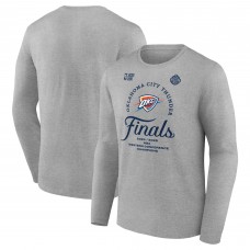Oklahoma City Thunder Fanatics Heather Gray 2025 Western Conference Champions Locker Room Long Sleeve T-Shirt