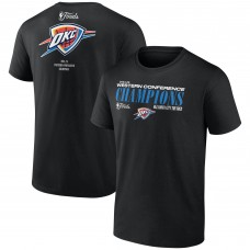 Oklahoma City Thunder Fanatics Black 2025 Western Conference Champions Basketball T-Shirt