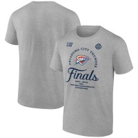 Футболка Oklahoma City Thunder Fanatics Heather Gray 2025 Western Conference Champions Locker Room