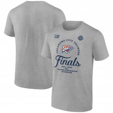 Oklahoma City Thunder Fanatics Heather Gray 2025 Western Conference Champions Locker Room T-Shirt