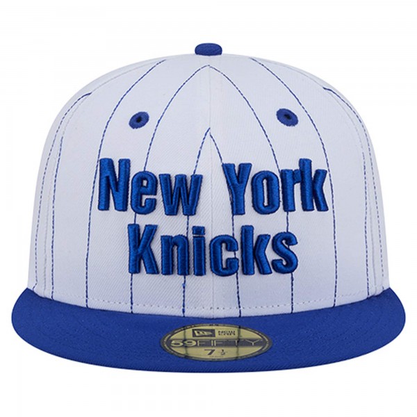 Бейсболка New York Knicks New Era White Wordmark Pinstripe 59FIFTY