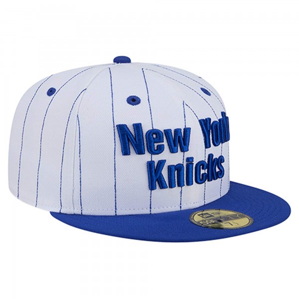 Бейсболка New York Knicks New Era White Wordmark Pinstripe 59FIFTY