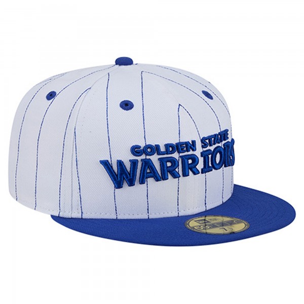 Бейсболка Golden State Warriors New Era White Wordmark Pinstripe 59FIFTY