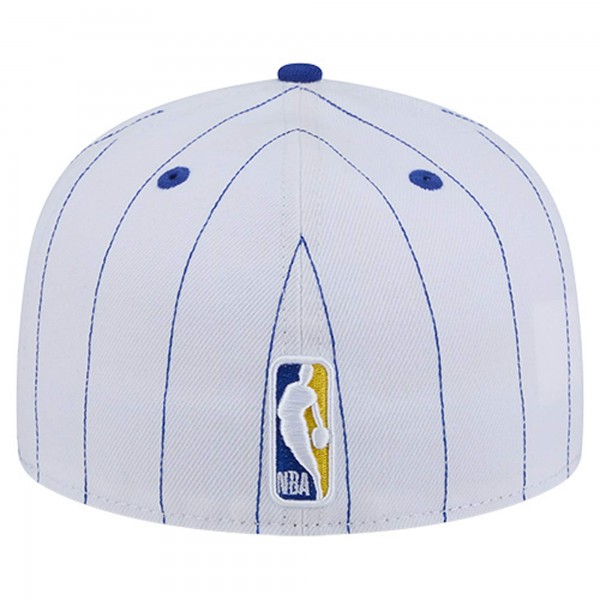 Бейсболка Golden State Warriors New Era White Wordmark Pinstripe 59FIFTY