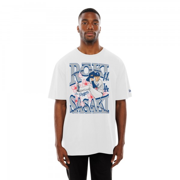 Los Angeles Dodgers Roki Sasaki New Era White Player T-Shirt