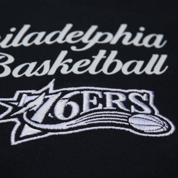 Philadelphia 76ers Mitchell & Ness Black Hardwood Classics Camp Shirt