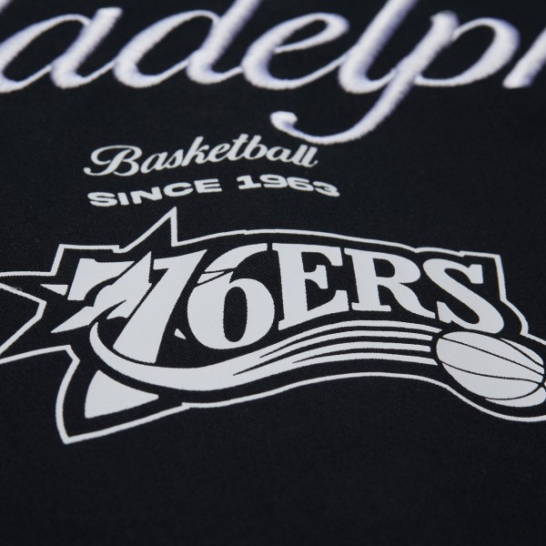 Philadelphia 76ers Mitchell & Ness Black Hardwood Classics Camp Shirt