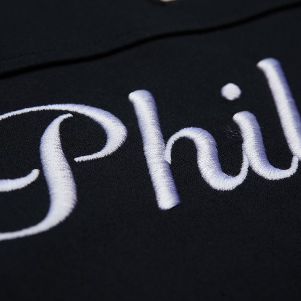 Philadelphia 76ers Mitchell & Ness Black Hardwood Classics Camp Shirt