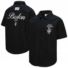 Boston Celtics Mitchell & Ness Black Hardwood Classics Camp Shirt