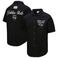 Рубашка с коротким рукавом Golden State Warriors Mitchell & Ness Black Hardwood Classics Camp