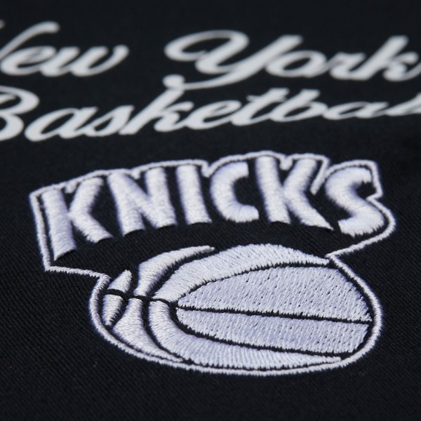 New York Knicks Mitchell & Ness Black Hardwood Classics Camp Shirt