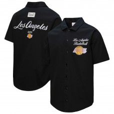 Рубашка с коротким рукавом Los Angeles Lakers Mitchell & Ness Black Hardwood Classics Camp