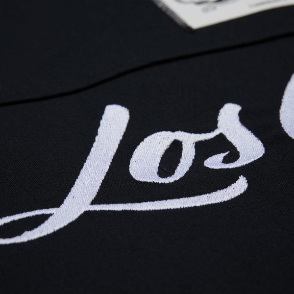 Рубашка с коротким рукавом Los Angeles Lakers Mitchell & Ness Black Hardwood Classics Camp