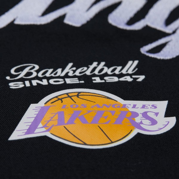 Рубашка с коротким рукавом Los Angeles Lakers Mitchell & Ness Black Hardwood Classics Camp
