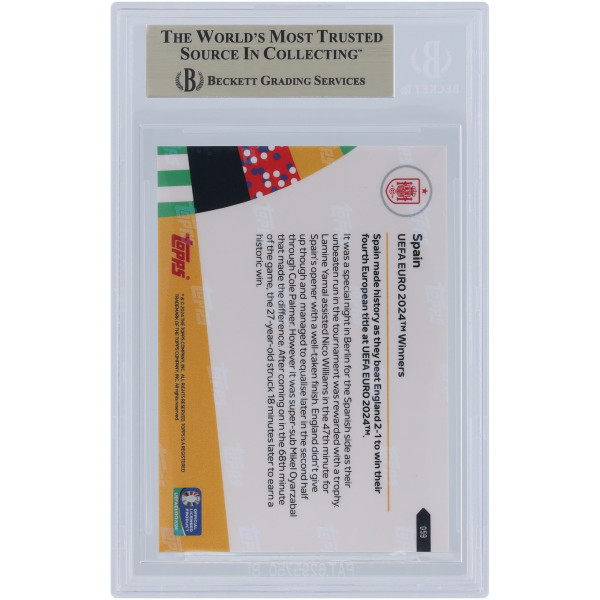 Карточка Spain National Team 2024 Topps Now UEFA Euro 24 Winners 14.07.24 #59 BGS Authenticated 9.5