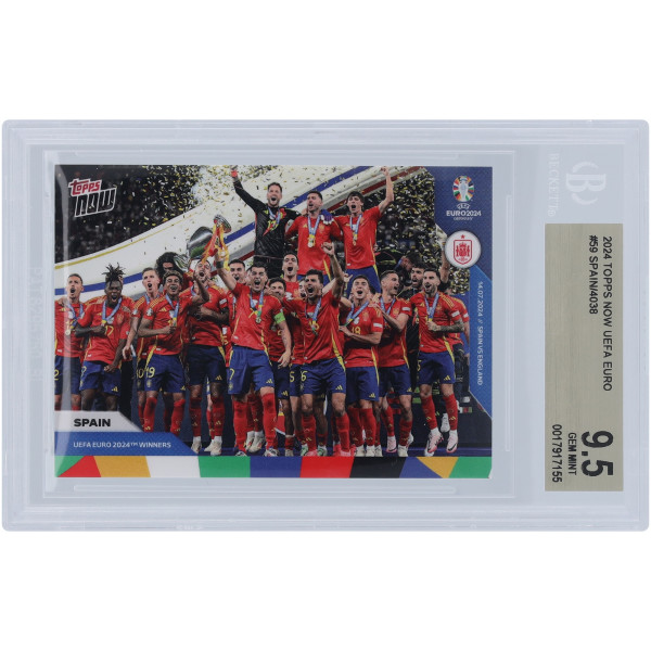 Карточка Spain National Team 2024 Topps Now UEFA Euro 24 Winners 14.07.24 #59 BGS Authenticated 9.5