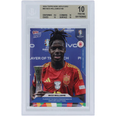 Карточка Nico Williams Spain National Team 2024 Topps Now of the Match UEFA Euro 2024 14.07.24 #60 BGS Authenticated 10 - 9.5,10,10,10 Subgrades