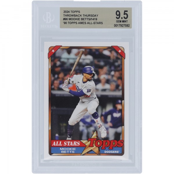 Mookie Betts Los Angeles Dodgers 2024 Topps TBT 90 Topps Ames All-Stars #96 BGS Authenticated 9.5 Card