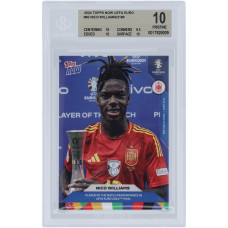 Карточка Nico Williams Spain National Team 2024 Topps Now of the Match UEFA Euro 2024 14.07.24 #60 BGS Authenticated 10 - 10,9.5,10,10 Subgrades