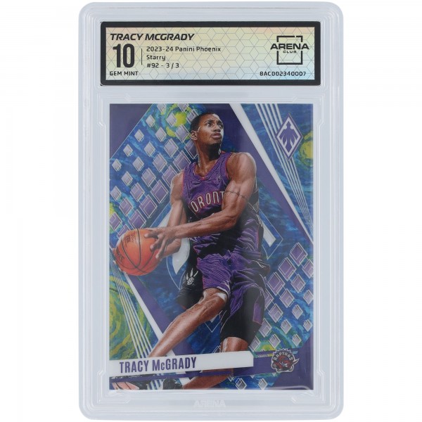 Tracy McGrady Toronto Raptors 2023-24 Panini Phoenix Starry Prizm #92 #3/3 Arena Club Authenticated 10 Card