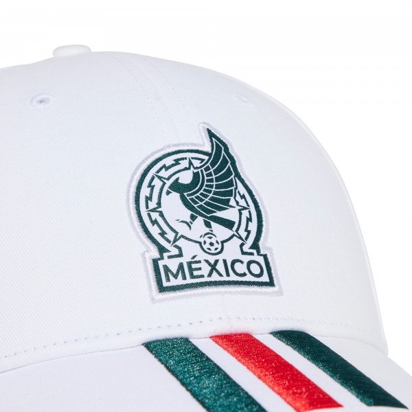 Бейсболка Mexico National Team adidas Unisex FIFA x World Cup 2026 3 Stripes Baseball - White