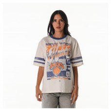 Женская New York Knicks The Wild Collective Cream Vintage Drop Shoulder Oversized Boyfriend T-Shirt