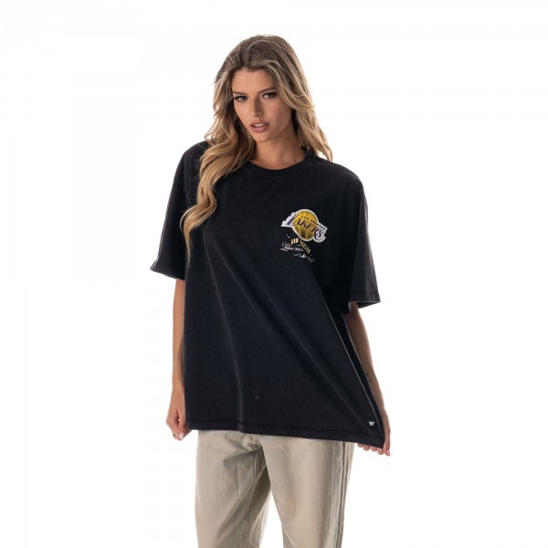 Футболка Unisex Los Angeles Lakers The Wild Collective Black Oversized Streetwear