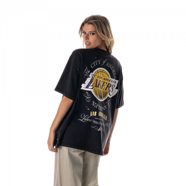 Футболка Unisex Los Angeles Lakers The Wild Collective Black Oversized Streetwear