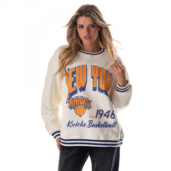 Unisex New York Knicks The Wild Collective White Oversize Vintage French Terry Sweatshirt