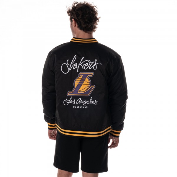 Unisex Los Angeles Lakers The Wild Collective Black Full-Snap Bomber Jacket