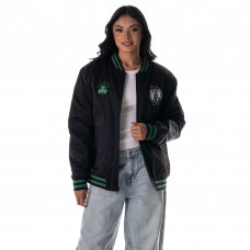 Unisex Boston Celtics The Wild Collective Black Full-Snap Bomber Jacket