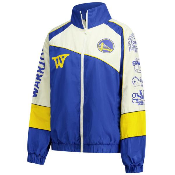 Unisex Golden State Warriors The Wild Collective Cream Oversized Raglan Full-Zip Track Jacket