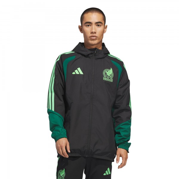 Mexico National Team adidas FIFA x World Cup 2026 Tiro All Weather Full-Zip Jacket - Black