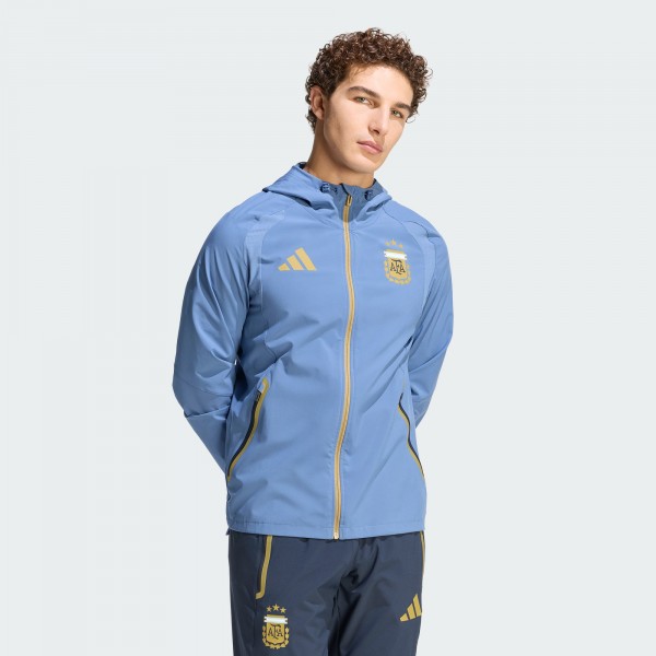 Argentina National Team adidas FIFA x World Cup Tiro Travel Raglan Full-Zip Windbreaker Hoodie - Blue
