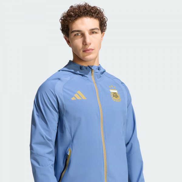 Argentina National Team adidas FIFA x World Cup Tiro Travel Raglan Full-Zip Windbreaker Hoodie - Blue