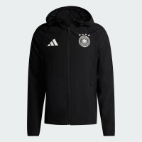 Germany National Team adidas FIFA x World Cup 2026 Tiro Travel Raglan Full-Zip Windbreaker Hoodie - Black