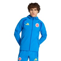 Colombia National Team adidas FIFA x World Cup 2026 Tiro Travel Raglan Full-Zip Windbreaker Hoodie - Blue