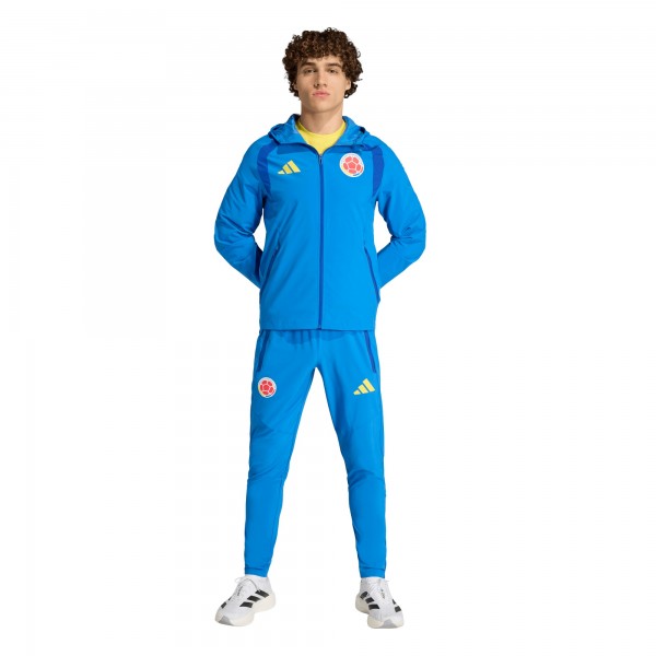 Colombia National Team adidas FIFA x World Cup 2026 Tiro Travel Raglan Full-Zip Windbreaker Hoodie - Blue