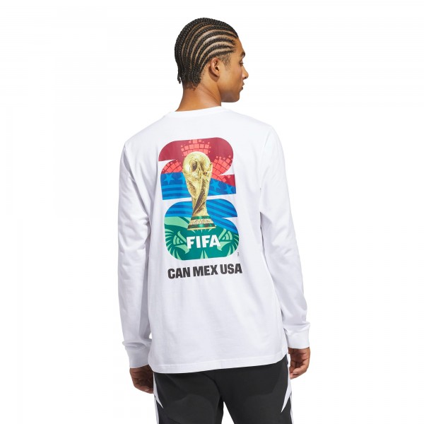 adidas 2026 FIFA World Cup Official Graphic Long Sleeve T-Shirt - White