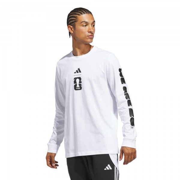 adidas 2026 FIFA World Cup Official Graphic Long Sleeve T-Shirt - White