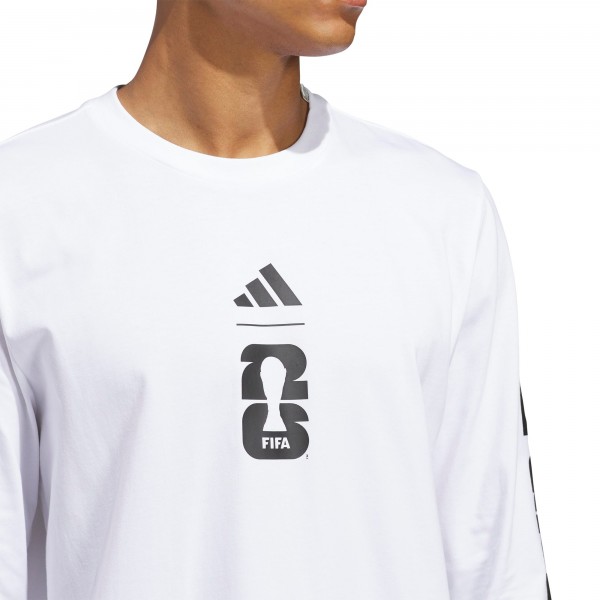 adidas 2026 FIFA World Cup Official Graphic Long Sleeve T-Shirt - White