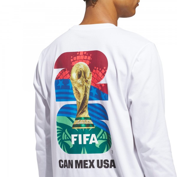 adidas 2026 FIFA World Cup Official Graphic Long Sleeve T-Shirt - White
