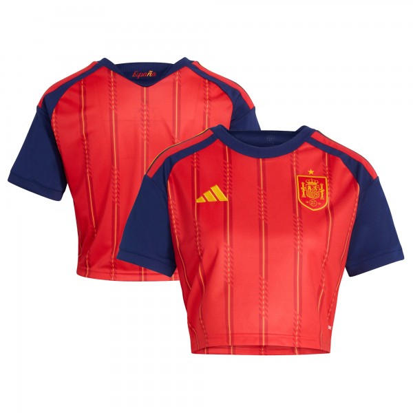 Spain National Team adidas WoFIFA x World Cup 2026 Home Cropped Replica Jersey - Red