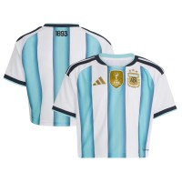 Argentina National Team adidas WoFIFA x World Cup 2022 Winners Home Cropped Replica Jersey - White